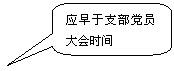 圆角矩形标注: 应早于支部党员大会时间